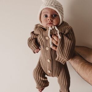 Luna + Luca Collared Chunky Rib Lounge Suit - Acorn
